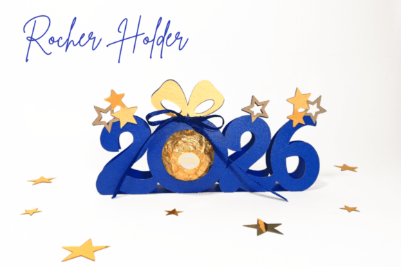 2026 New Year’s Eve Rocher Holder 3D SVG for Winter Crafting