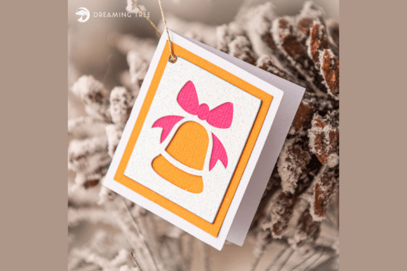 3D SVG Christmas Bell Hang Tag for Festive Branding