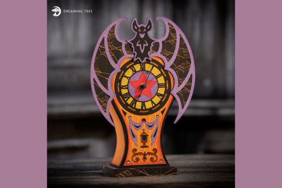 Boo-tiful Bat Clock SVG: Halloween-Inspired 3D Design for Local Business Branding