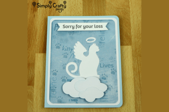 Cat Angel Sympathy Card SVG: A Sensitive 3D Design for Emotional Branding in Cat-Themed Projects