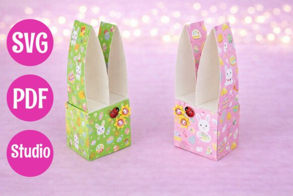 Easter Bunny Cube Box Template: A 3D SVG Design for Festive Content Publishing