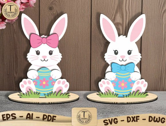 Easter Bunny Layered SVG Bundle for Laser Cutting & Spring Easter Design Projects