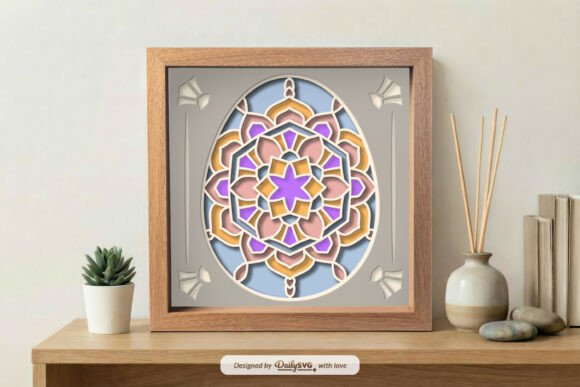 Easter Egg Mandala Shadow Box 3D SVG Review for Digital Sellers
