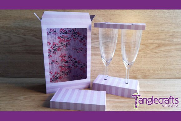 Elegant 3D SVG Gift Box for Svalka Glasses: Perfect for Anniversary Branding