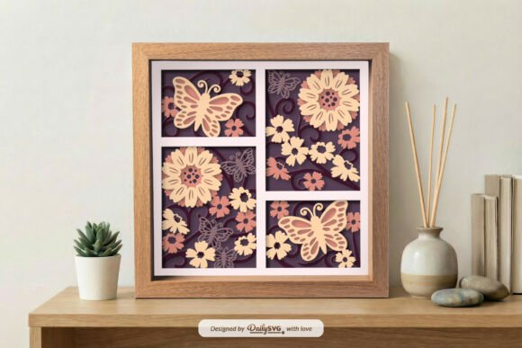 Flowers and Butterfly Shadow Box SVG: A 3D SVG Review for Brand Designers