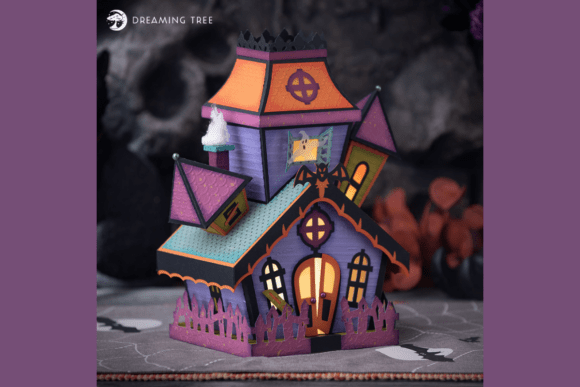 Ghostly’s Guest House SVG: A 3D House Design for Spooky Season Content