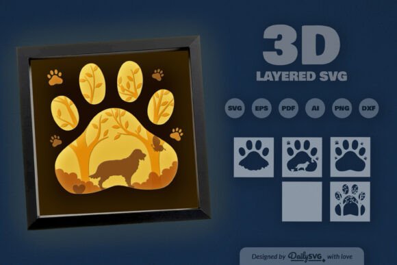 Golden Moments: Reviewing the Dog Breed Layered Papercut for Embroidery Use