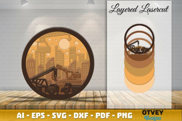 Layered Construction Scene: A 3D SVG for Bold Home Décor & Craft Projects