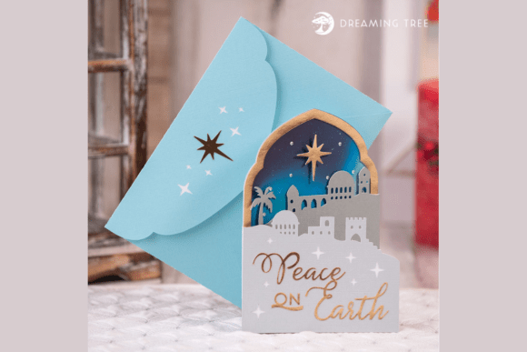 Nativity Card SVG: Festive 3D Design for Christmas Branding