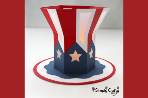 Patriotic Hat Tealight Holder 3D SVG for Independence Day Projects