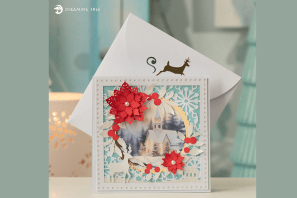 Snowy Serenity Card SVG: A Festive 3D Pop-Up Design for Winter-Themed Products