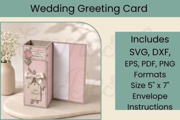 Square Column 3D Wedding Card – Elegant SVG for Local Brand Packaging & Promotional Design