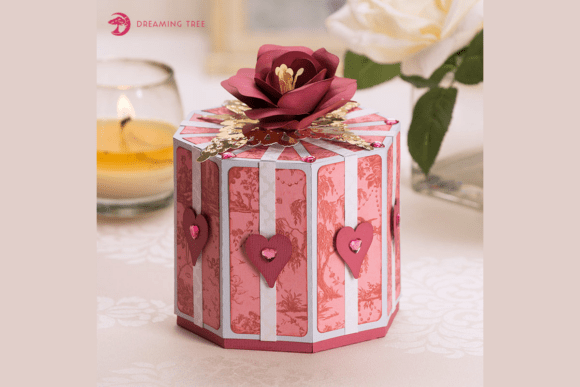 Valentine Gift Box 3D SVG for Heartfelt Editorial Design