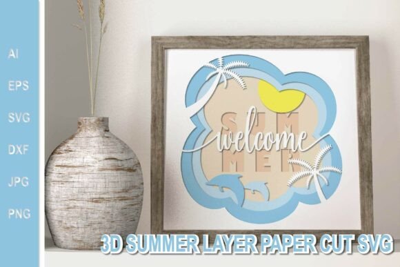 Welcome Summer Beach 3D SVG: A Tropical Design Escape